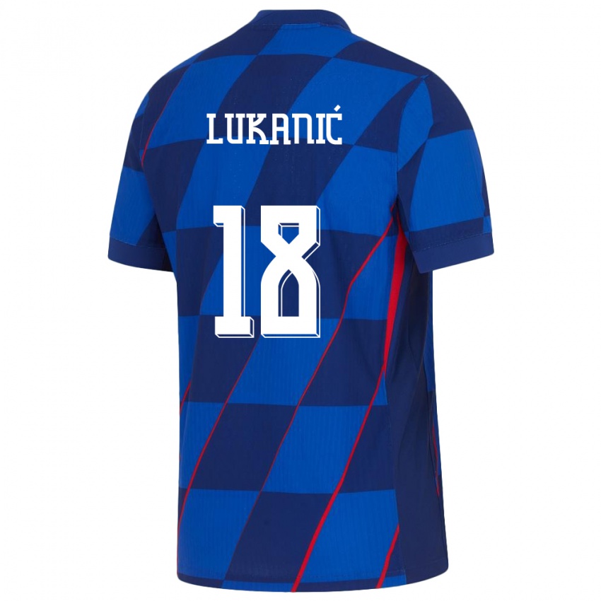 Niño Camiseta Croacia Luka Lukanic #18 Azul 2ª Equipación 24-26 La Camisa Chile