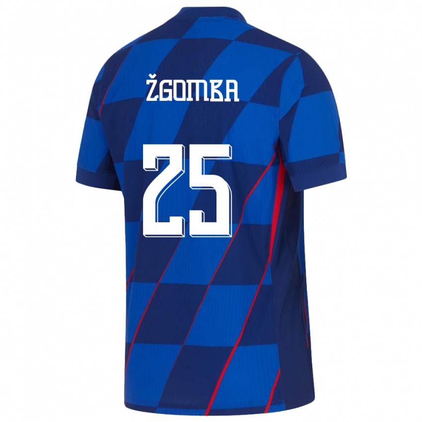 Niño Camiseta Croacia Marin Zgomba #25 Azul 2ª Equipación 24-26 La Camisa Chile