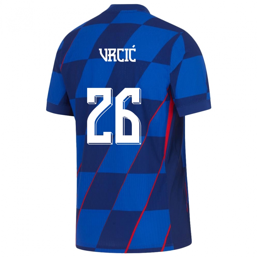 Niño Camiseta Croacia Jere Vrcic #26 Azul 2ª Equipación 24-26 La Camisa Chile