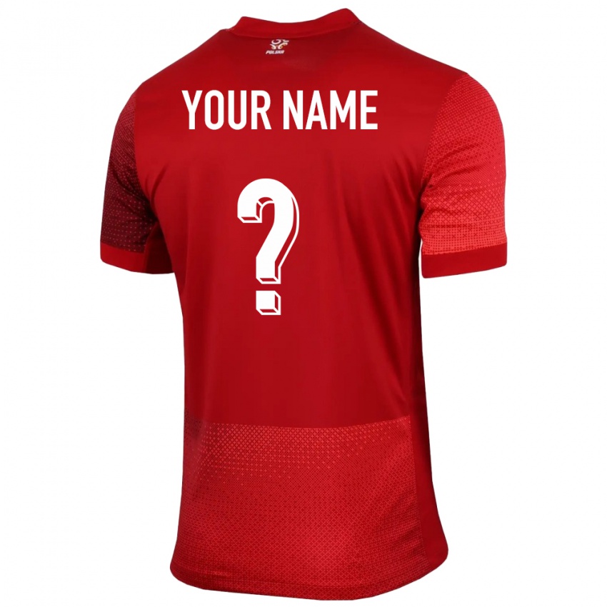 Niño Camiseta Polonia Su Nombre #0 Rojo 2ª Equipación 24-26 La Camisa Chile