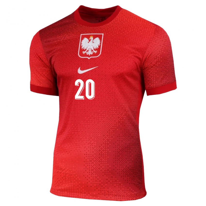 Niño Camiseta Polonia Kacper Duda #20 Rojo 2ª Equipación 24-26 La Camisa Chile