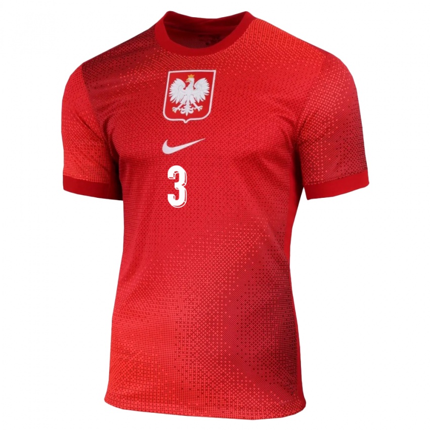 Niño Camiseta Polonia Pawel Dawidowicz #3 Rojo 2ª Equipación 24-26 La Camisa Chile