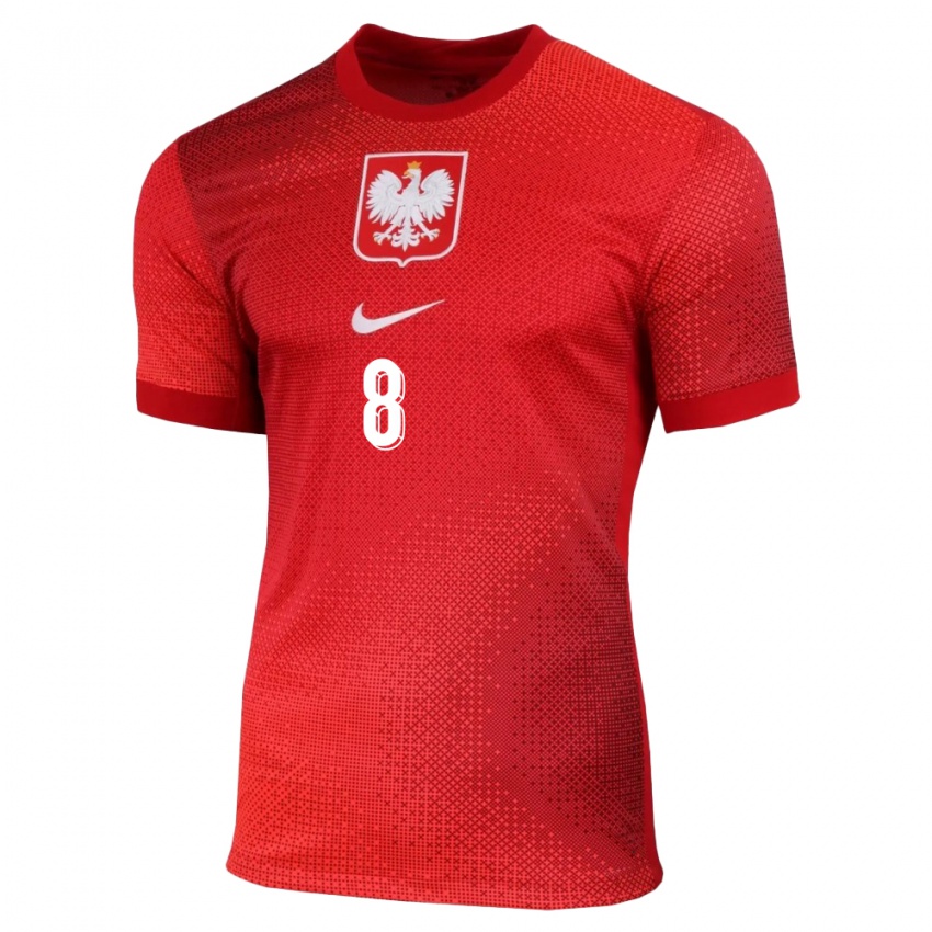 Niño Camiseta Polonia Szczepan Mucha #8 Rojo 2ª Equipación 24-26 La Camisa Chile