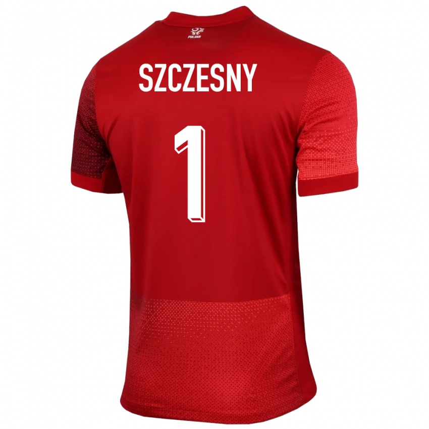 Niño Camiseta Polonia Wojciech Szczesny #1 Rojo 2ª Equipación 24-26 La Camisa Chile