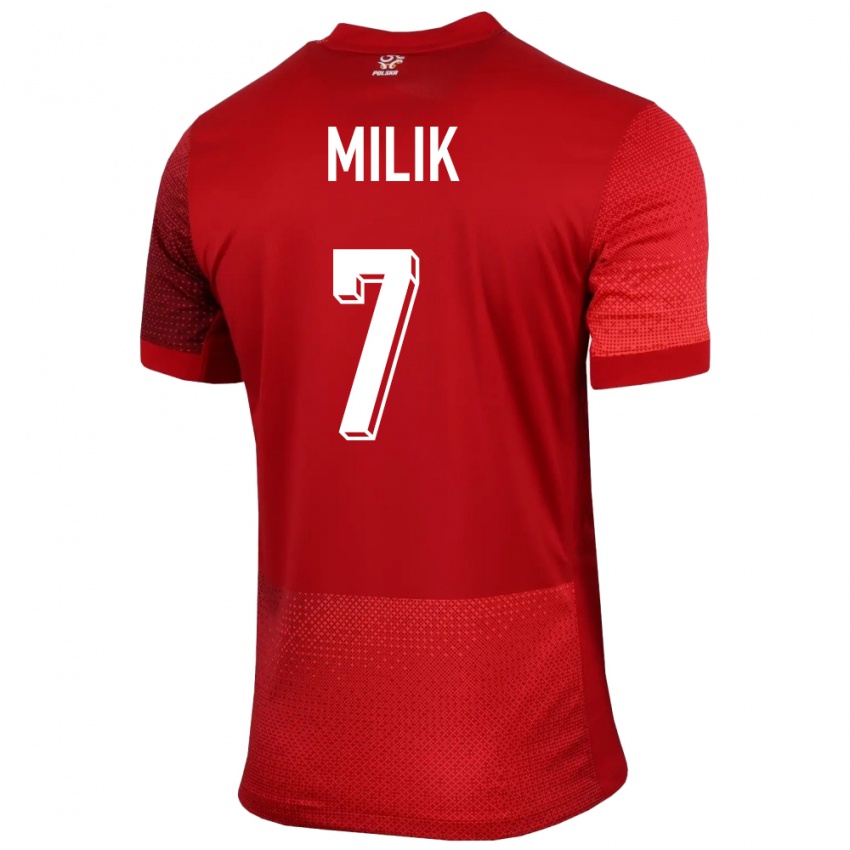 Niño Camiseta Polonia Arkadiusz Milik #7 Rojo 2ª Equipación 24-26 La Camisa Chile