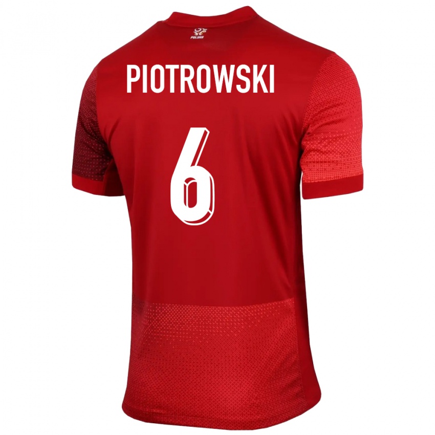 Niño Camiseta Polonia Jakub Piotrowski #6 Rojo 2ª Equipación 24-26 La Camisa Chile