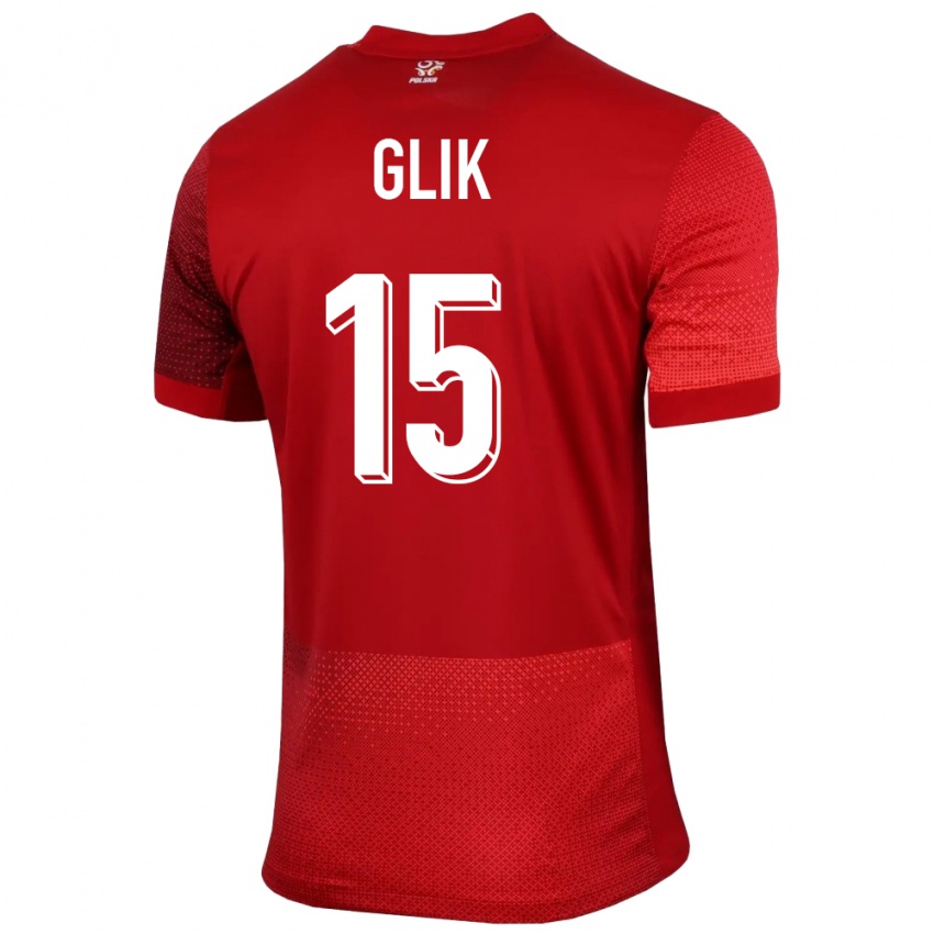 Niño Camiseta Polonia Kamil Glik #15 Rojo 2ª Equipación 24-26 La Camisa Chile