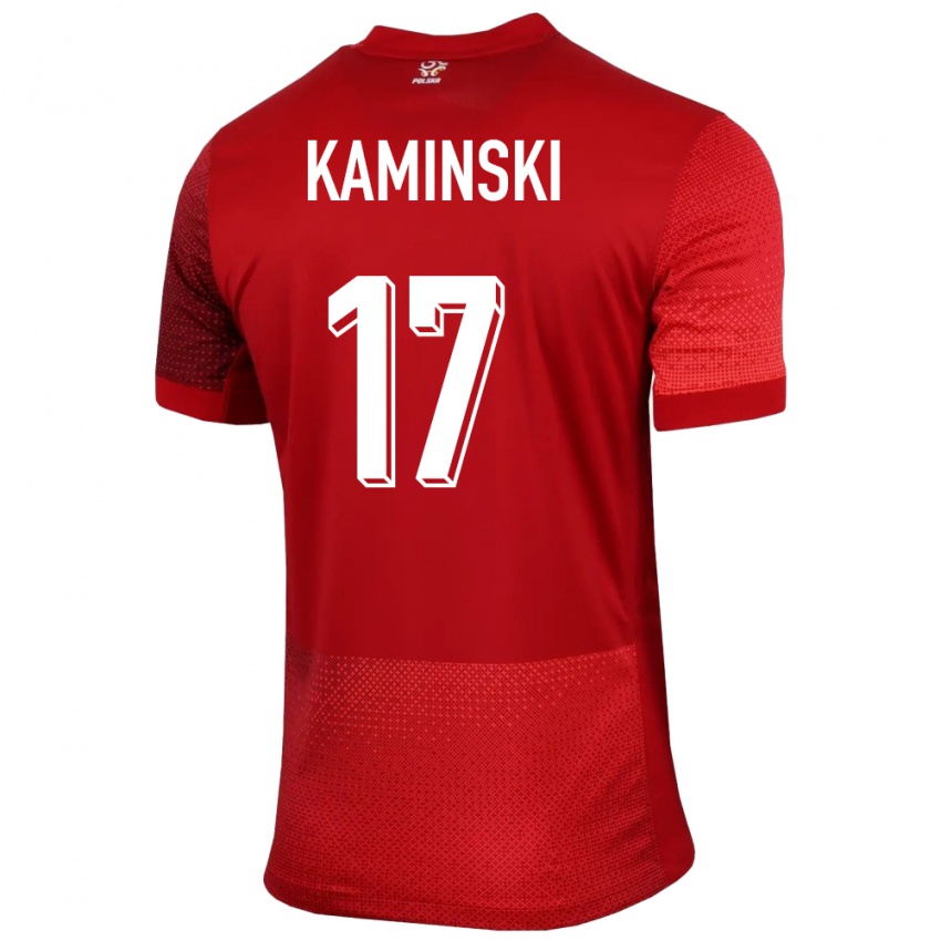 Niño Camiseta Polonia Jakub Kaminski #17 Rojo 2ª Equipación 24-26 La Camisa Chile