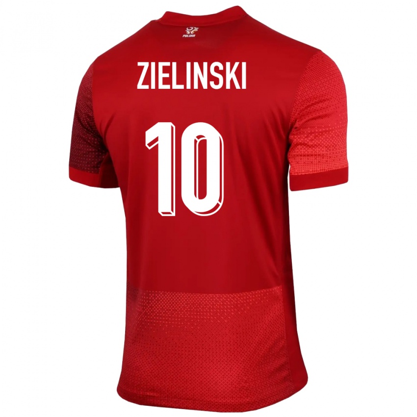 Niño Camiseta Polonia Piotr Zielinski #10 Rojo 2ª Equipación 24-26 La Camisa Chile