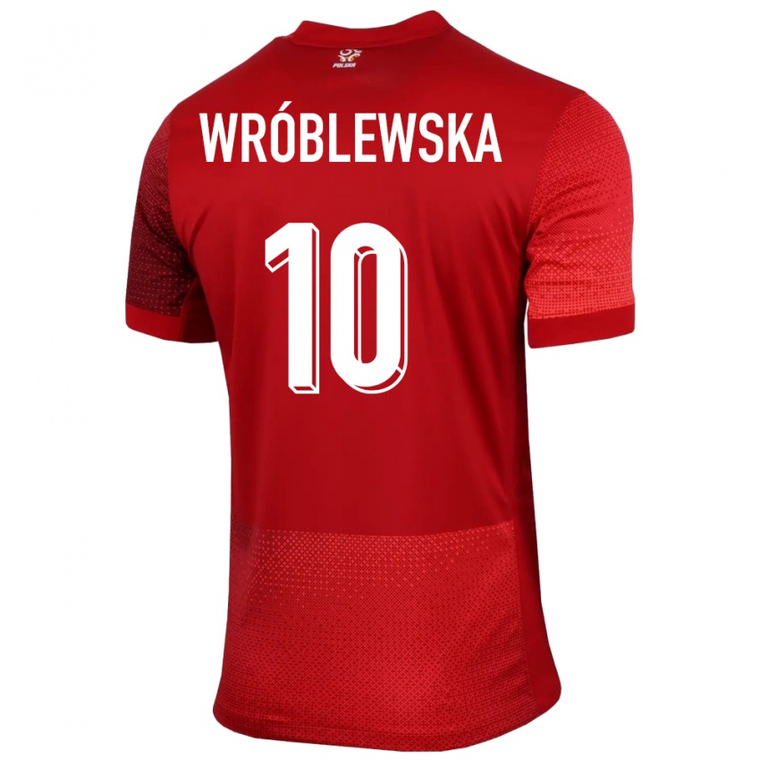 Niño Camiseta Polonia Joanna Wroblewska #10 Rojo 2ª Equipación 24-26 La Camisa Chile