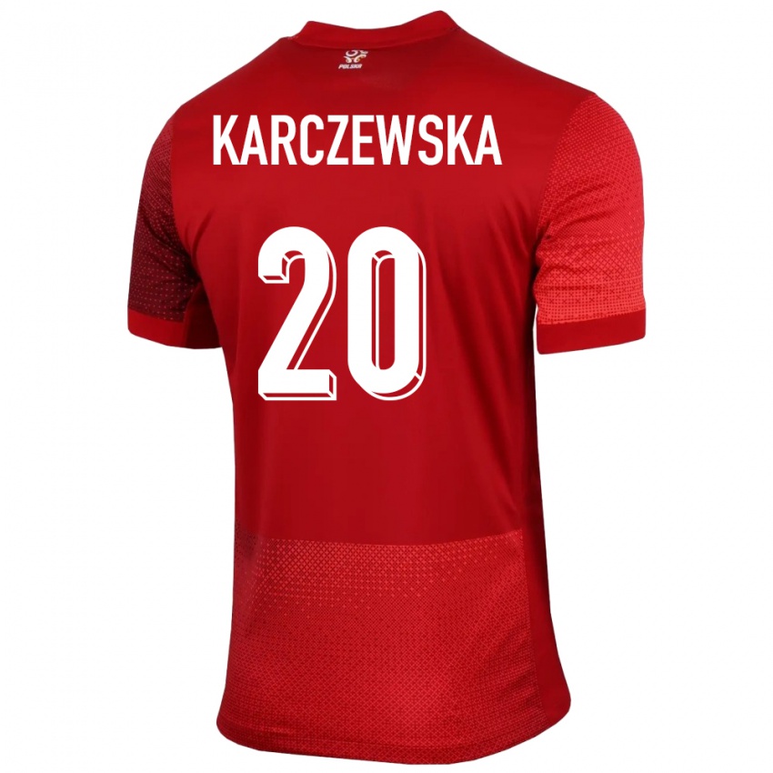 Niño Camiseta Polonia Nikola Karczewska #20 Rojo 2ª Equipación 24-26 La Camisa Chile