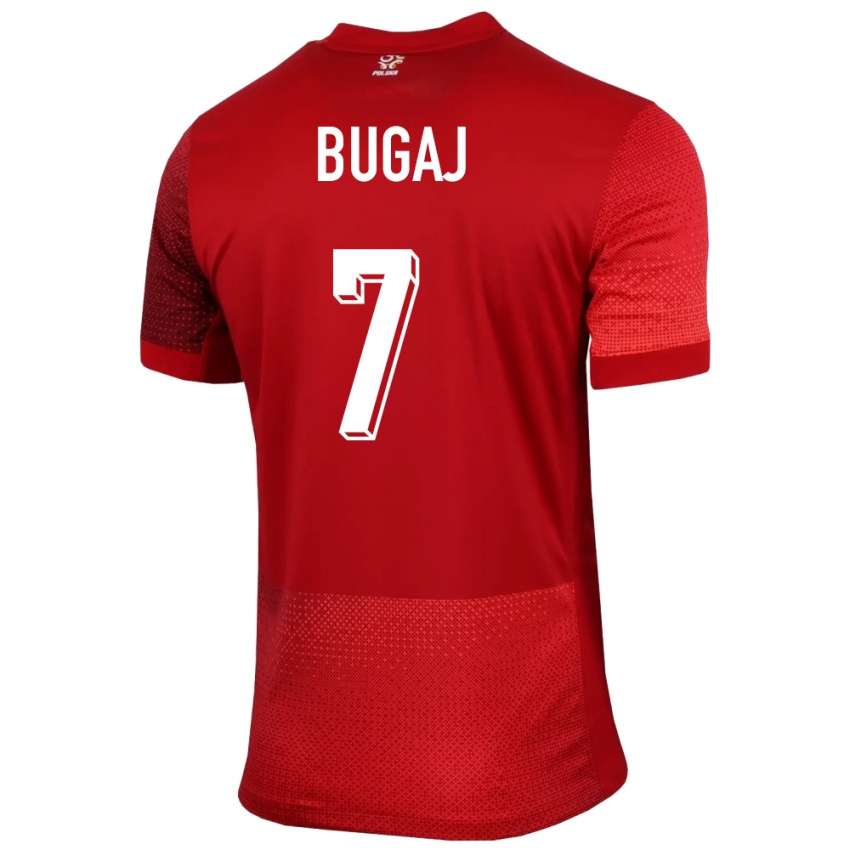 Niño Camiseta Polonia Dawid Bugaj #7 Rojo 2ª Equipación 24-26 La Camisa Chile