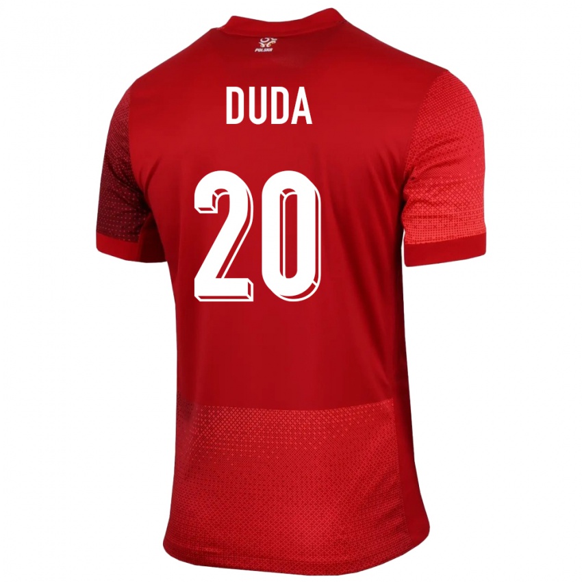 Niño Camiseta Polonia Kacper Duda #20 Rojo 2ª Equipación 24-26 La Camisa Chile