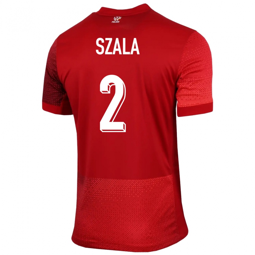 Niño Camiseta Polonia Dominik Szala #2 Rojo 2ª Equipación 24-26 La Camisa Chile