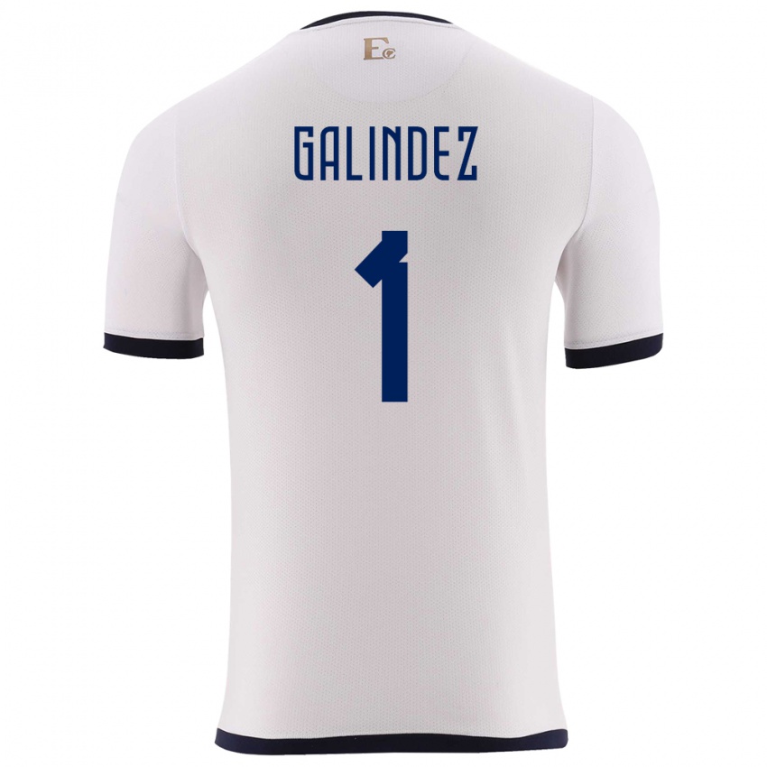 Niño Camiseta Ecuador Hernan Galindez #1 Blanco 2ª Equipación 24-26 La Camisa Chile