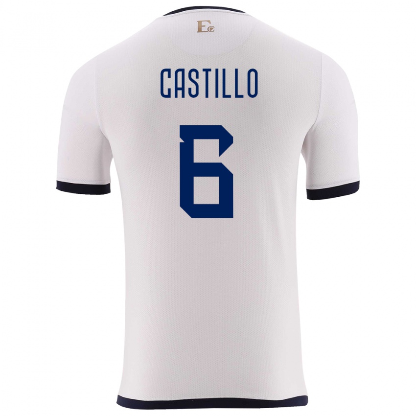 Niño Camiseta Ecuador Byron Castillo #6 Blanco 2ª Equipación 24-26 La Camisa Chile