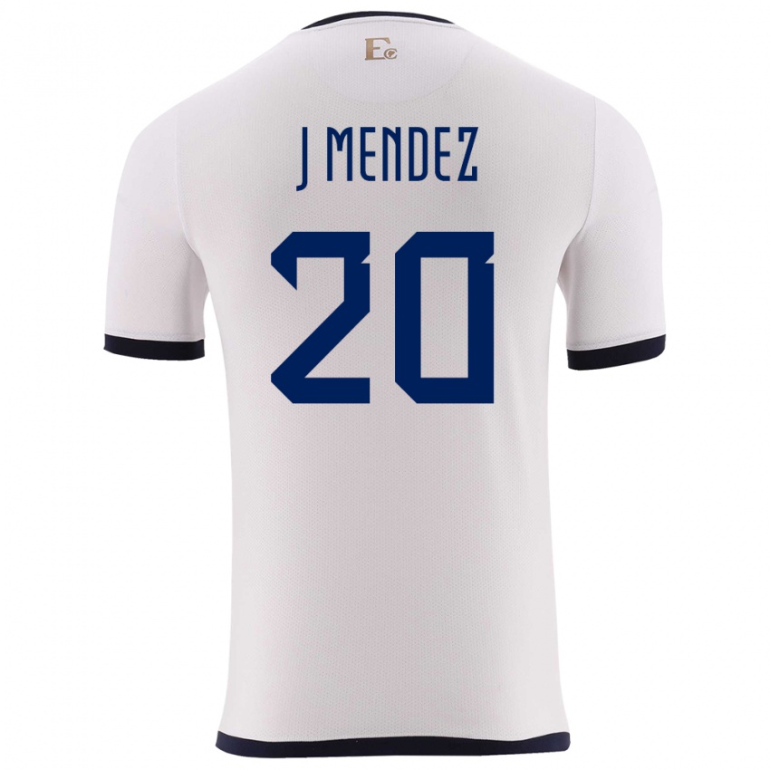 Niño Camiseta Ecuador Jhegson Mendez #20 Blanco 2ª Equipación 24-26 La Camisa Chile