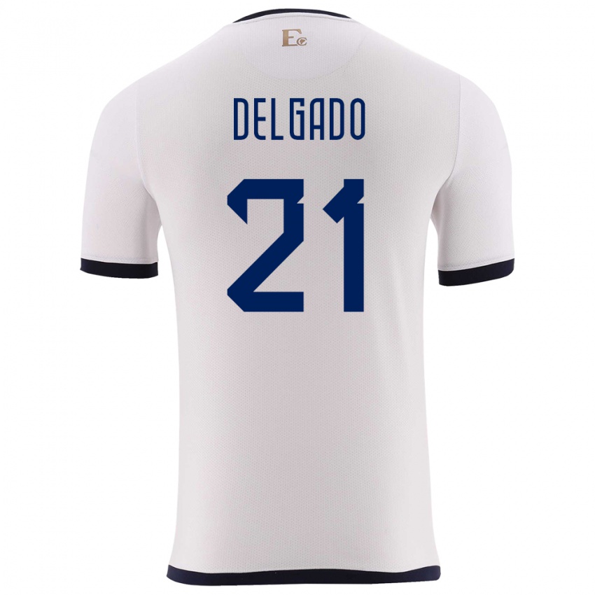 Niño Camiseta Ecuador Patrickson Delgado #21 Blanco 2ª Equipación 24-26 La Camisa Chile