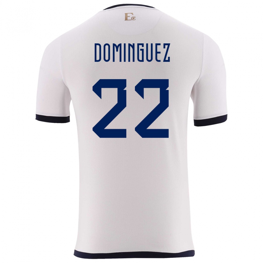 Niño Camiseta Ecuador Alexander Dominguez #22 Blanco 2ª Equipación 24-26 La Camisa Chile