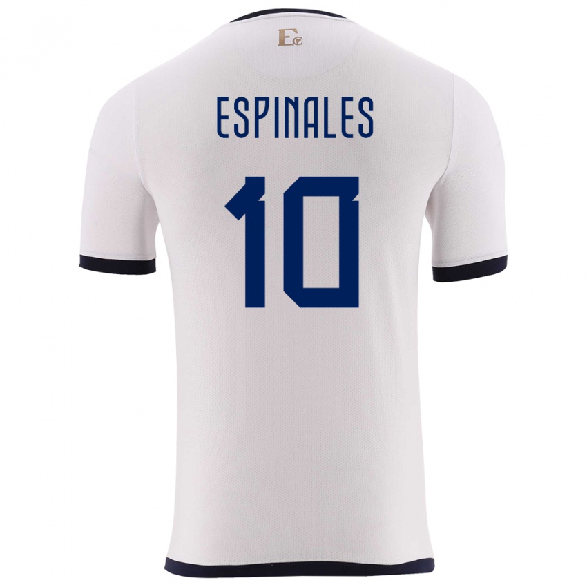 Niño Camiseta Ecuador Joselyn Espinales #10 Blanco 2ª Equipación 24-26 La Camisa Chile