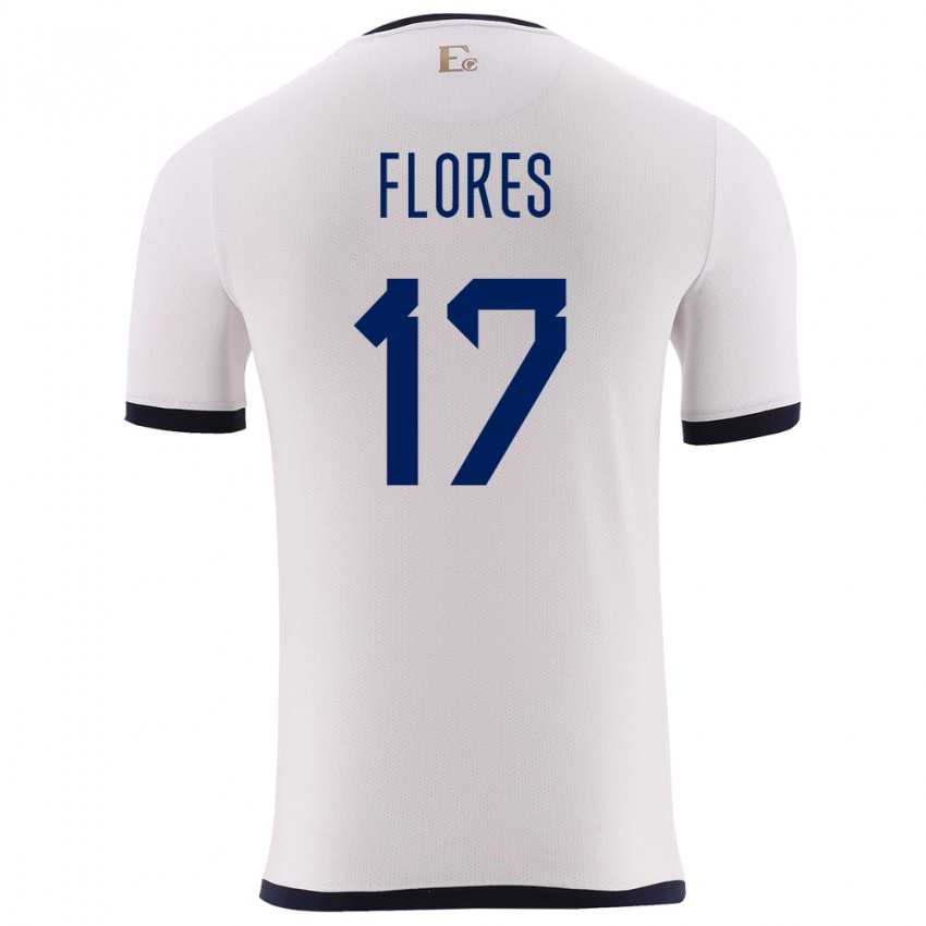 Niño Camiseta Ecuador Karen Flores #17 Blanco 2ª Equipación 24-26 La Camisa Chile