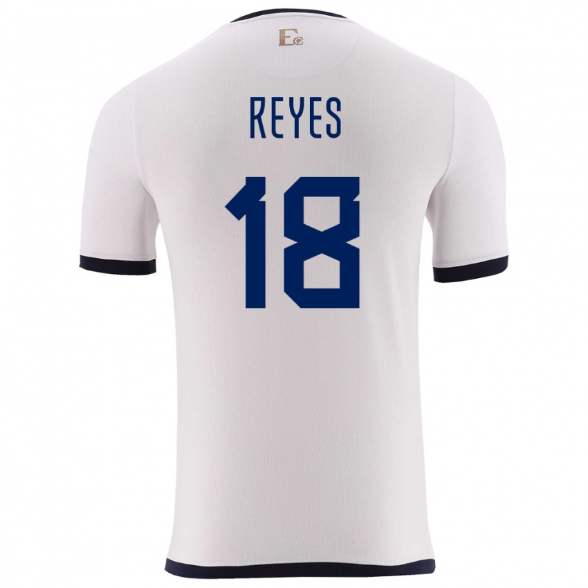 Niño Camiseta Ecuador Ashley Reyes #18 Blanco 2ª Equipación 24-26 La Camisa Chile