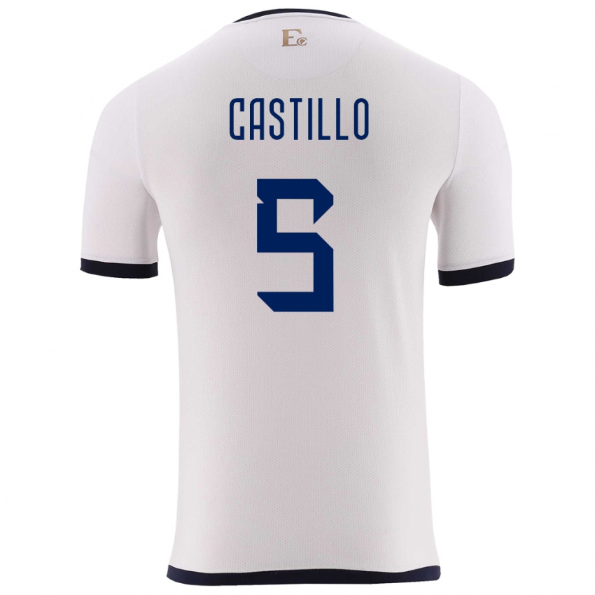 Niño Camiseta Ecuador Denil Castillo #5 Blanco 2ª Equipación 24-26 La Camisa Chile