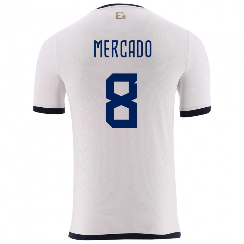 Niño Camiseta Ecuador Patrik Mercado #8 Blanco 2ª Equipación 24-26 La Camisa Chile