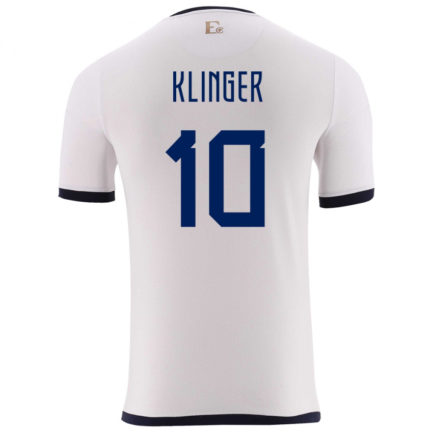 Niño Camiseta Ecuador Jose Klinger #10 Blanco 2ª Equipación 24-26 La Camisa Chile