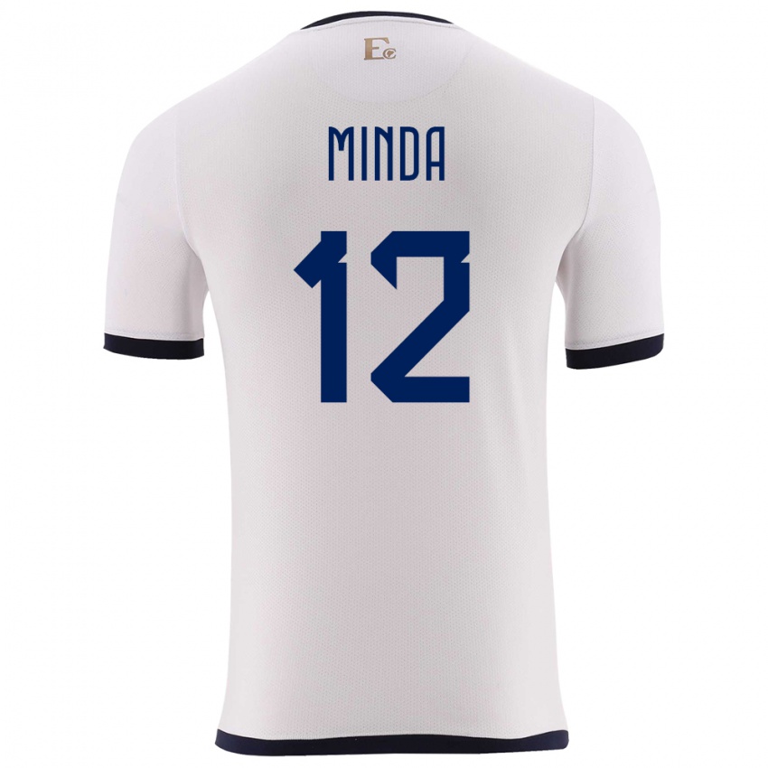 Niño Camiseta Ecuador Ethan Minda #12 Blanco 2ª Equipación 24-26 La Camisa Chile