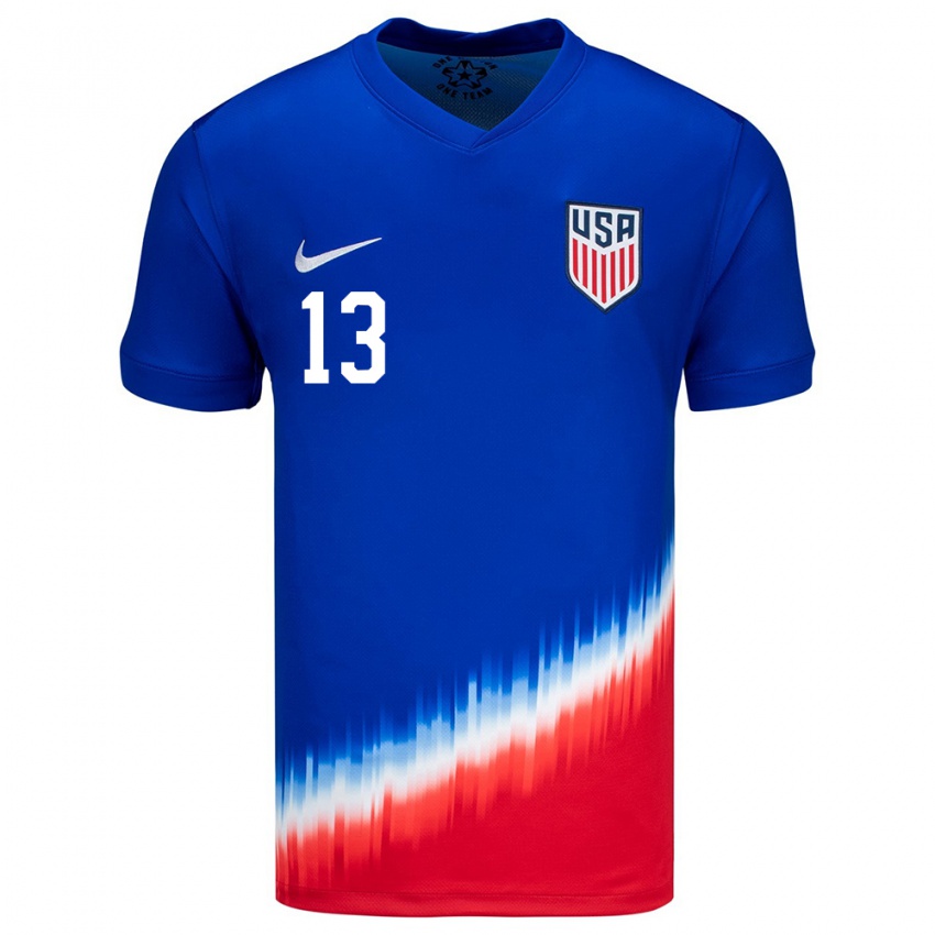 Niño Camiseta Estados Unidos Jordan Morris #13 Azul 2ª Equipación 24-26 La Camisa Chile