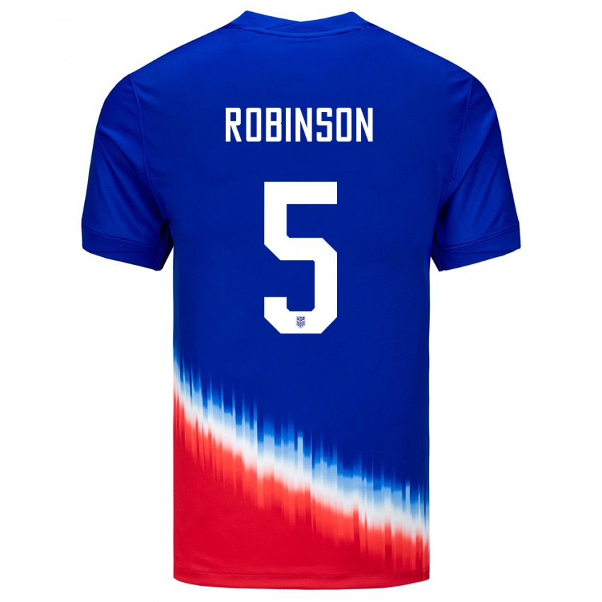 Niño Camiseta Estados Unidos Antonee Robinson #5 Azul 2ª Equipación 24-26 La Camisa Chile