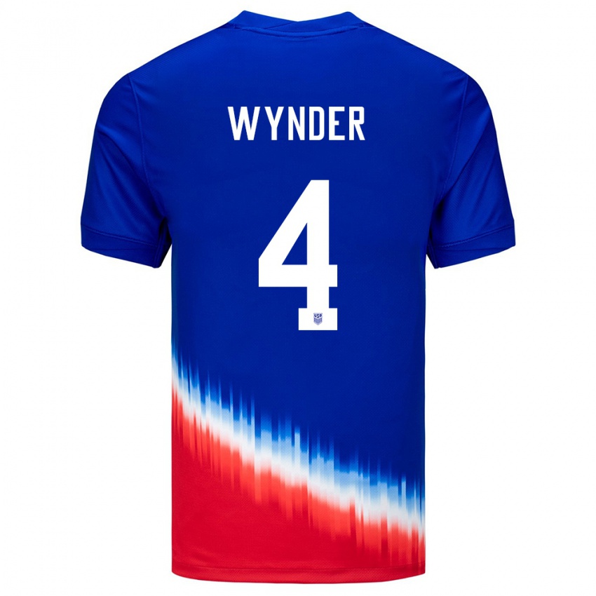 Niño Camiseta Estados Unidos Joshua Wynder #4 Azul 2ª Equipación 24-26 La Camisa Chile