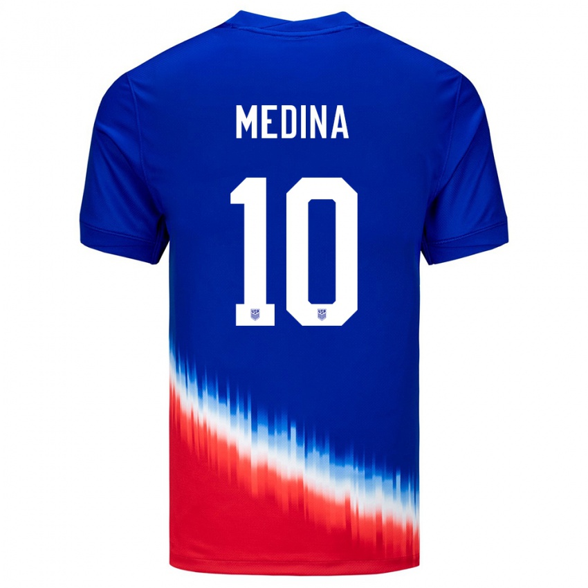 Niño Camiseta Estados Unidos Cruz Medina #10 Azul 2ª Equipación 24-26 La Camisa Chile