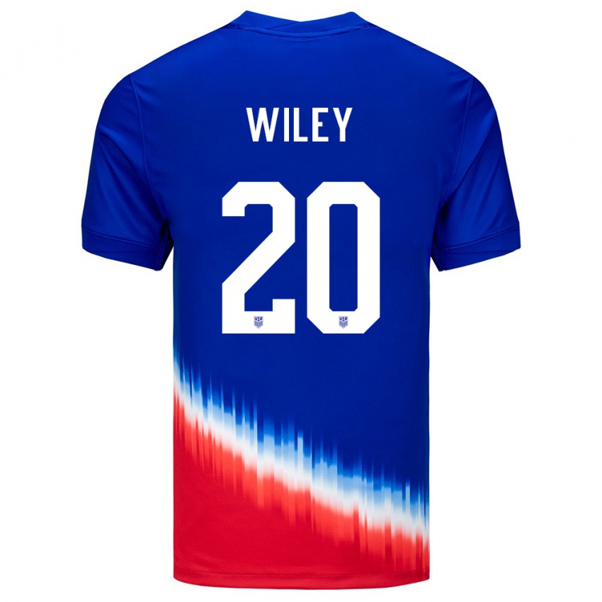 Niño Camiseta Estados Unidos Caleb Wiley #20 Azul 2ª Equipación 24-26 La Camisa Chile