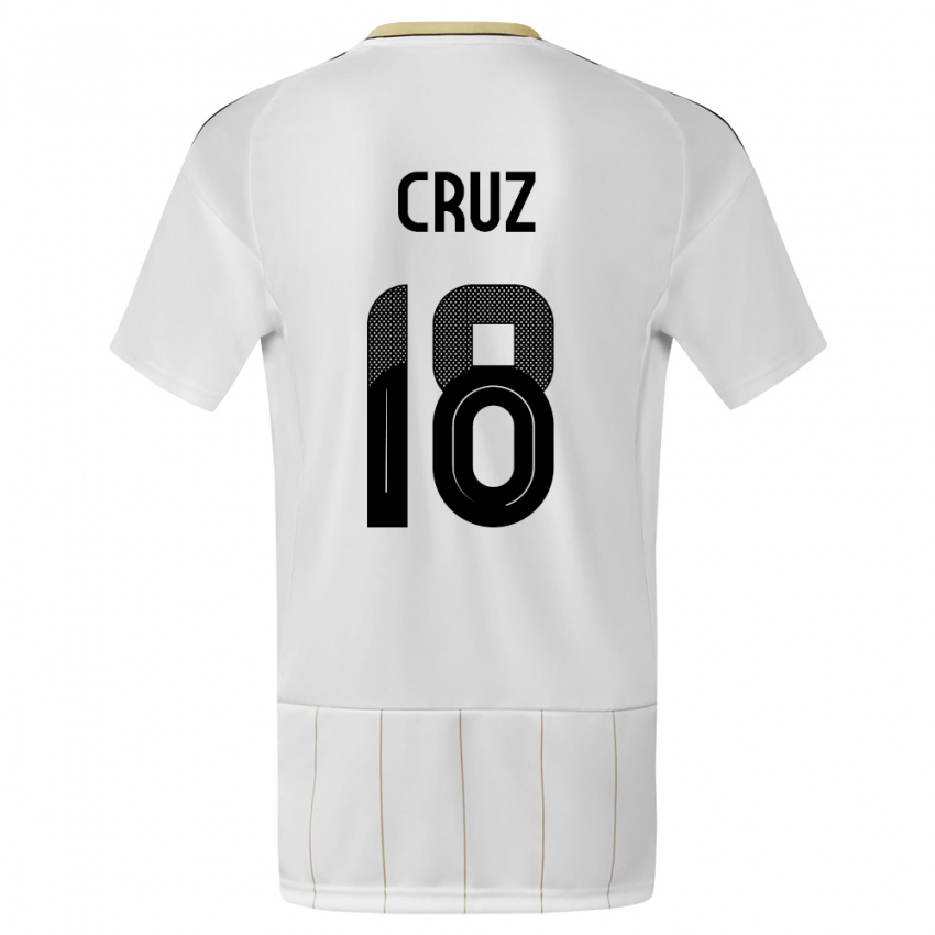Niño Camiseta Costa Rica Aaron Cruz #18 Blanco 2ª Equipación 24-26 La Camisa Chile