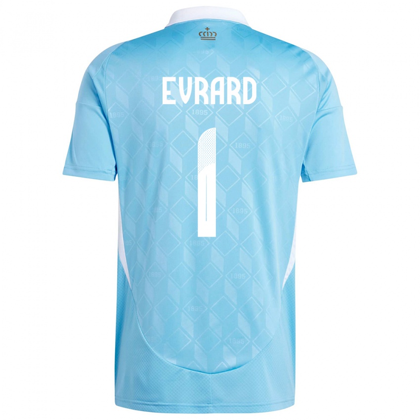 Niño Camiseta Bélgica Nicky Evrard #1 Azul 2ª Equipación 24-26 La Camisa Chile