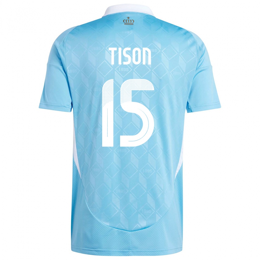 Niño Camiseta Bélgica Charlotte Tison #15 Azul 2ª Equipación 24-26 La Camisa Chile