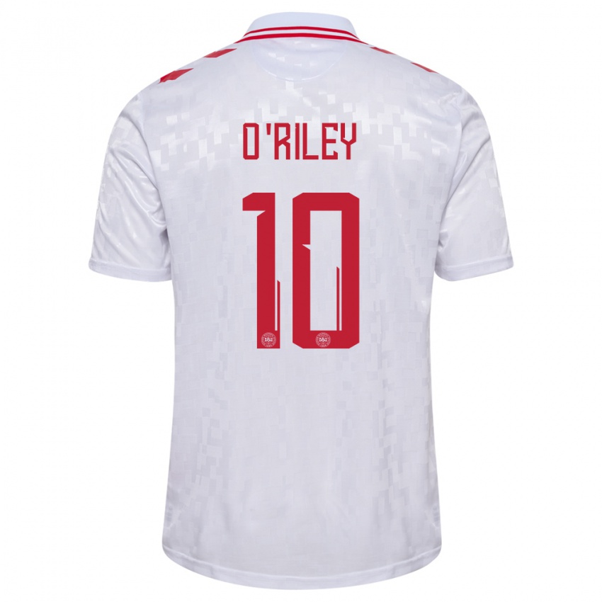 Niño Camiseta Dinamarca Matt O Riley #10 Blanco 2ª Equipación 24-26 La Camisa Chile