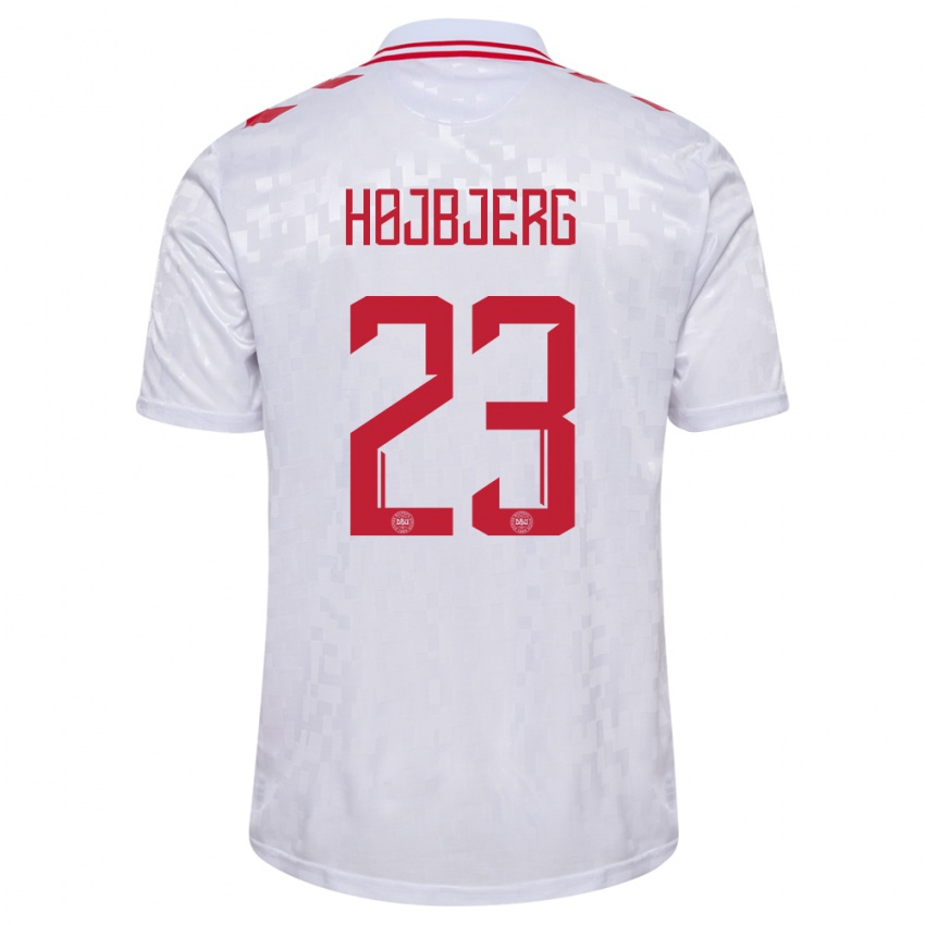 Niño Camiseta Dinamarca Pierre Emile Hojbjerg #23 Blanco 2ª Equipación 24-26 La Camisa Chile