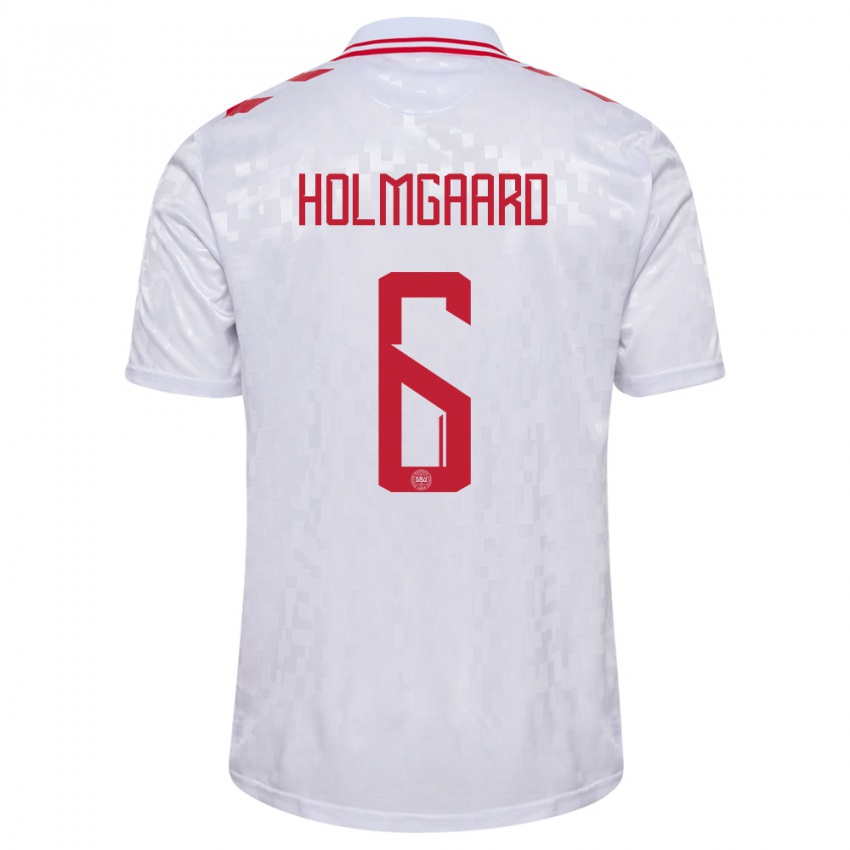 Niño Camiseta Dinamarca Karen Holmgaard #6 Blanco 2ª Equipación 24-26 La Camisa Chile