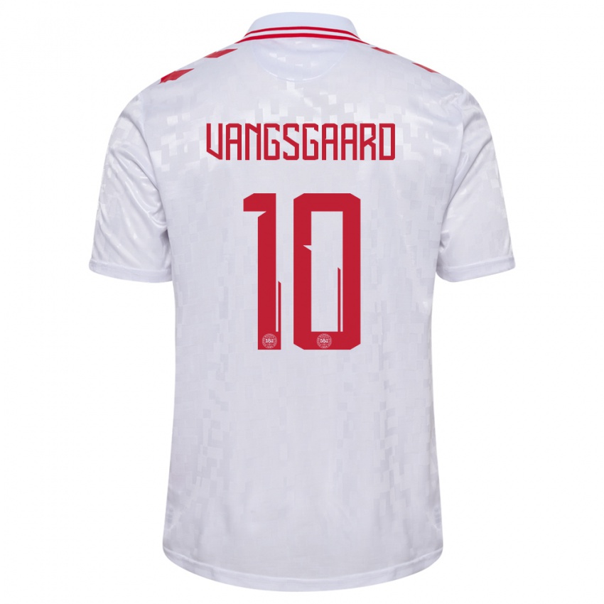 Niño Camiseta Dinamarca Amalie Vangsgaard #10 Blanco 2ª Equipación 24-26 La Camisa Chile