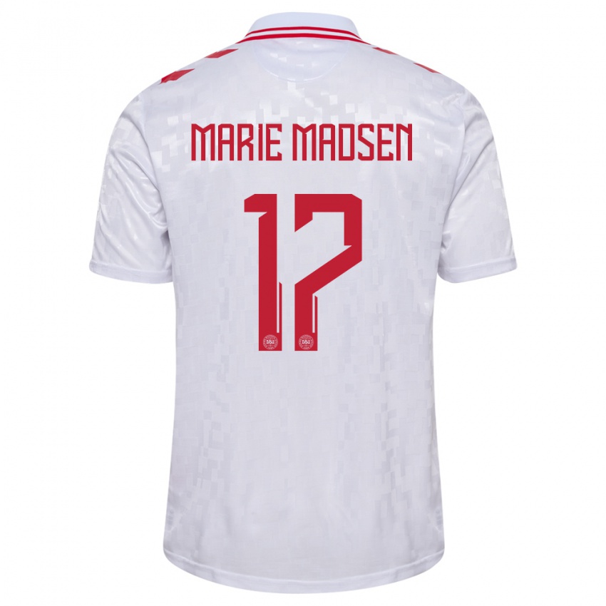 Niño Camiseta Dinamarca Rikke Marie Madsen #17 Blanco 2ª Equipación 24-26 La Camisa Chile