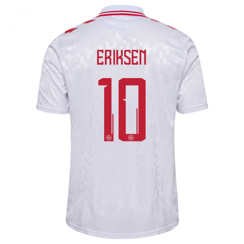 Niño Camiseta Dinamarca Christian Eriksen #10 Blanco 2ª Equipación 24-26 La Camisa Chile