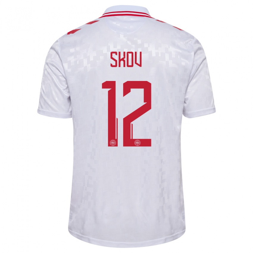 Niño Camiseta Dinamarca Robert Skov #12 Blanco 2ª Equipación 24-26 La Camisa Chile