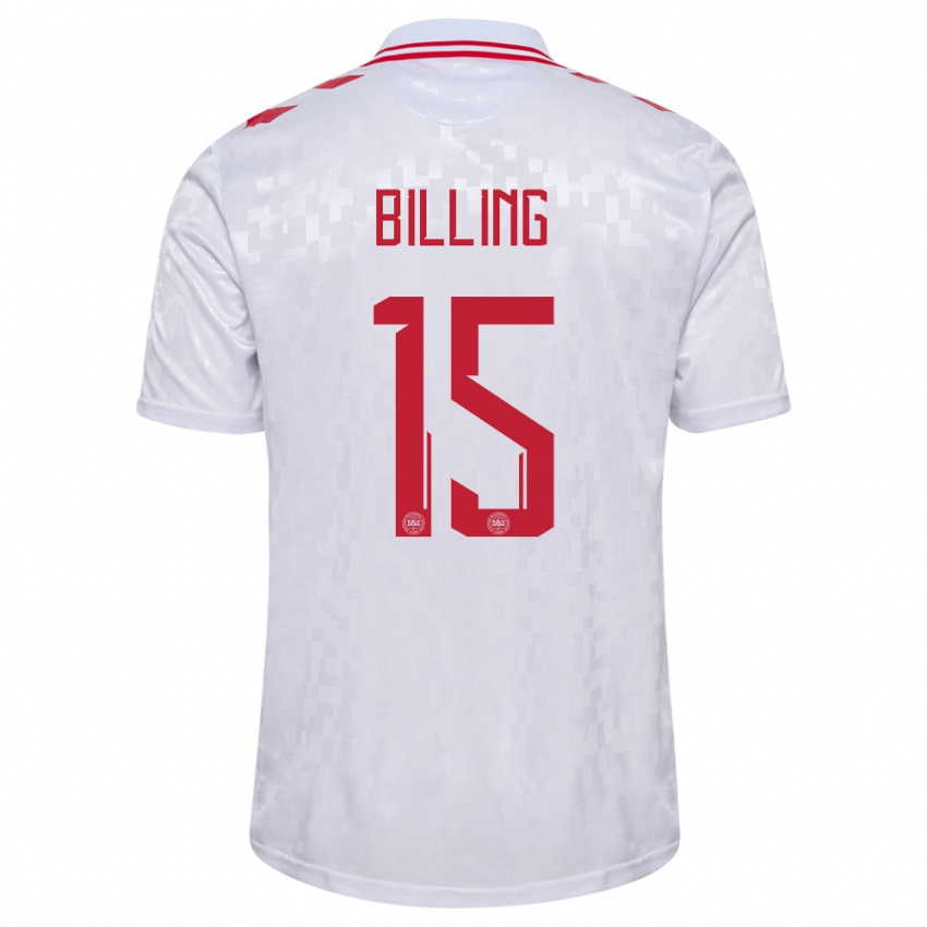 Niño Camiseta Dinamarca Philip Billing #15 Blanco 2ª Equipación 24-26 La Camisa Chile