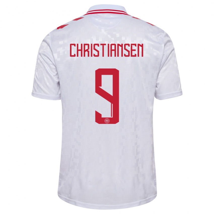 Niño Camiseta Dinamarca Nanna Christiansen #9 Blanco 2ª Equipación 24-26 La Camisa Chile