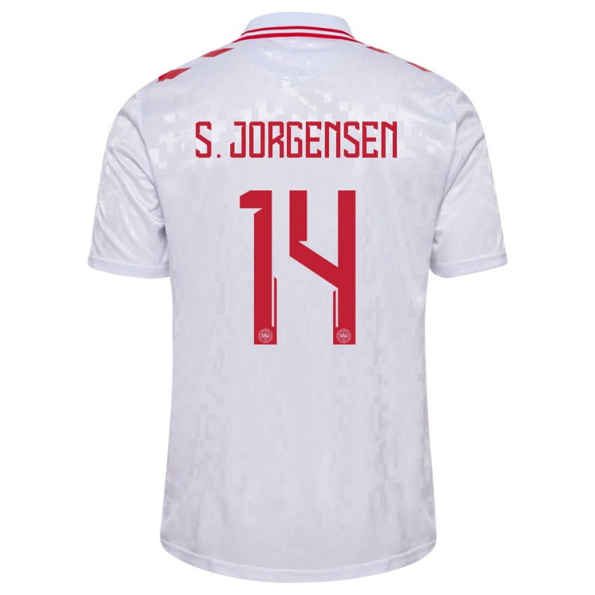 Niño Camiseta Dinamarca Sebastian Jorgensen #14 Blanco 2ª Equipación 24-26 La Camisa Chile