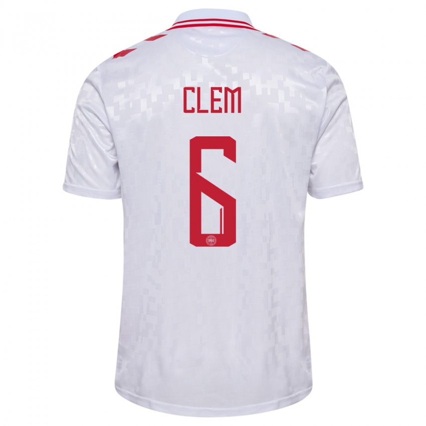 Niño Camiseta Dinamarca William Clem #6 Blanco 2ª Equipación 24-26 La Camisa Chile