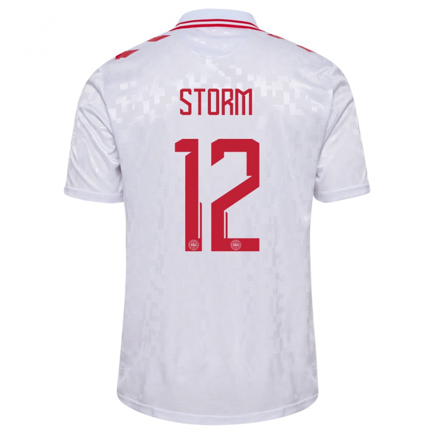 Niño Camiseta Dinamarca Tobias Storm #12 Blanco 2ª Equipación 24-26 La Camisa Chile